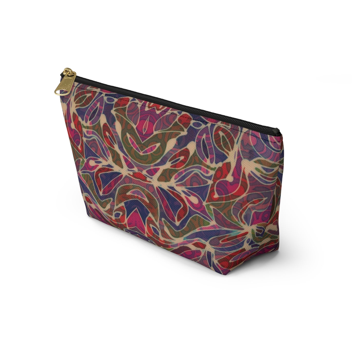 Brigg Evans Batik Design "Magenta Foliage"- Accessory Pouch w T-bottom