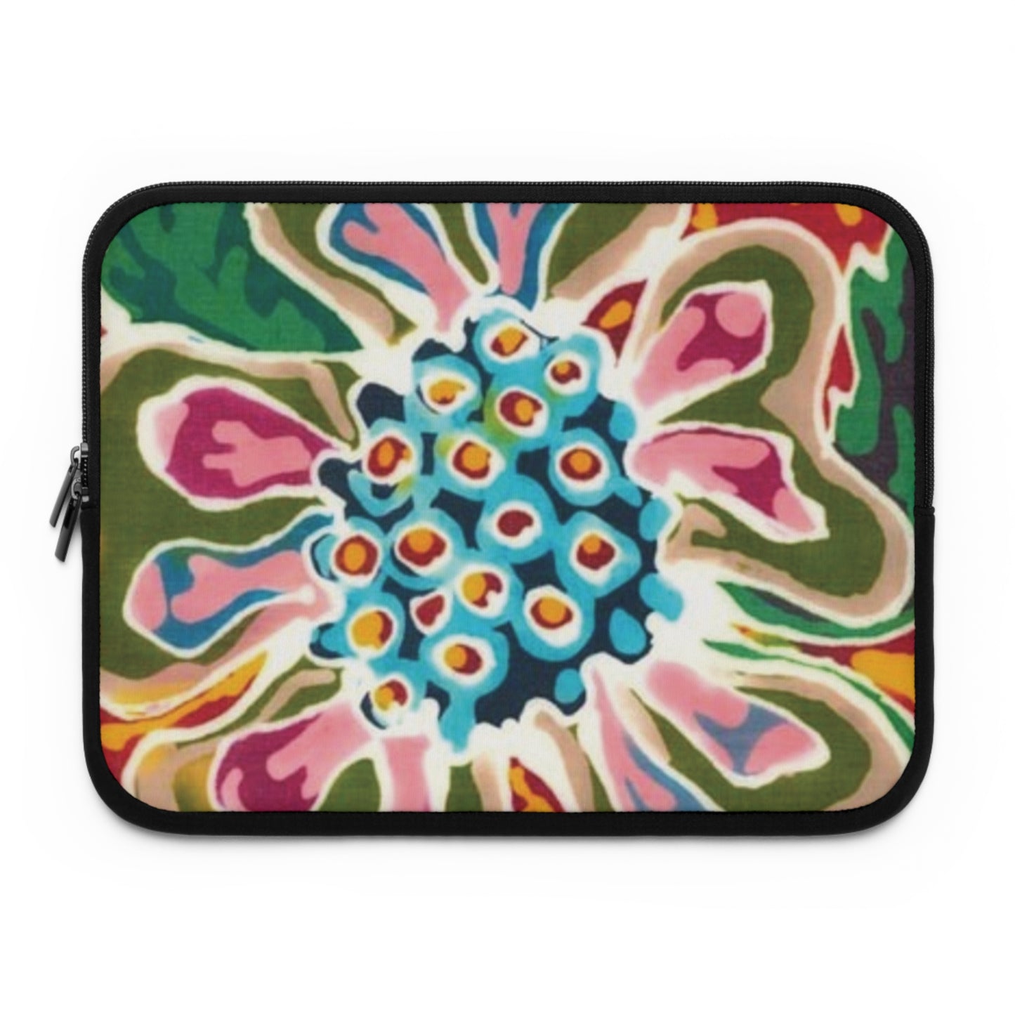 "Art Meets Tech: 13 inch " Serti Batik Laptop Sleeve" - Briggs Flower