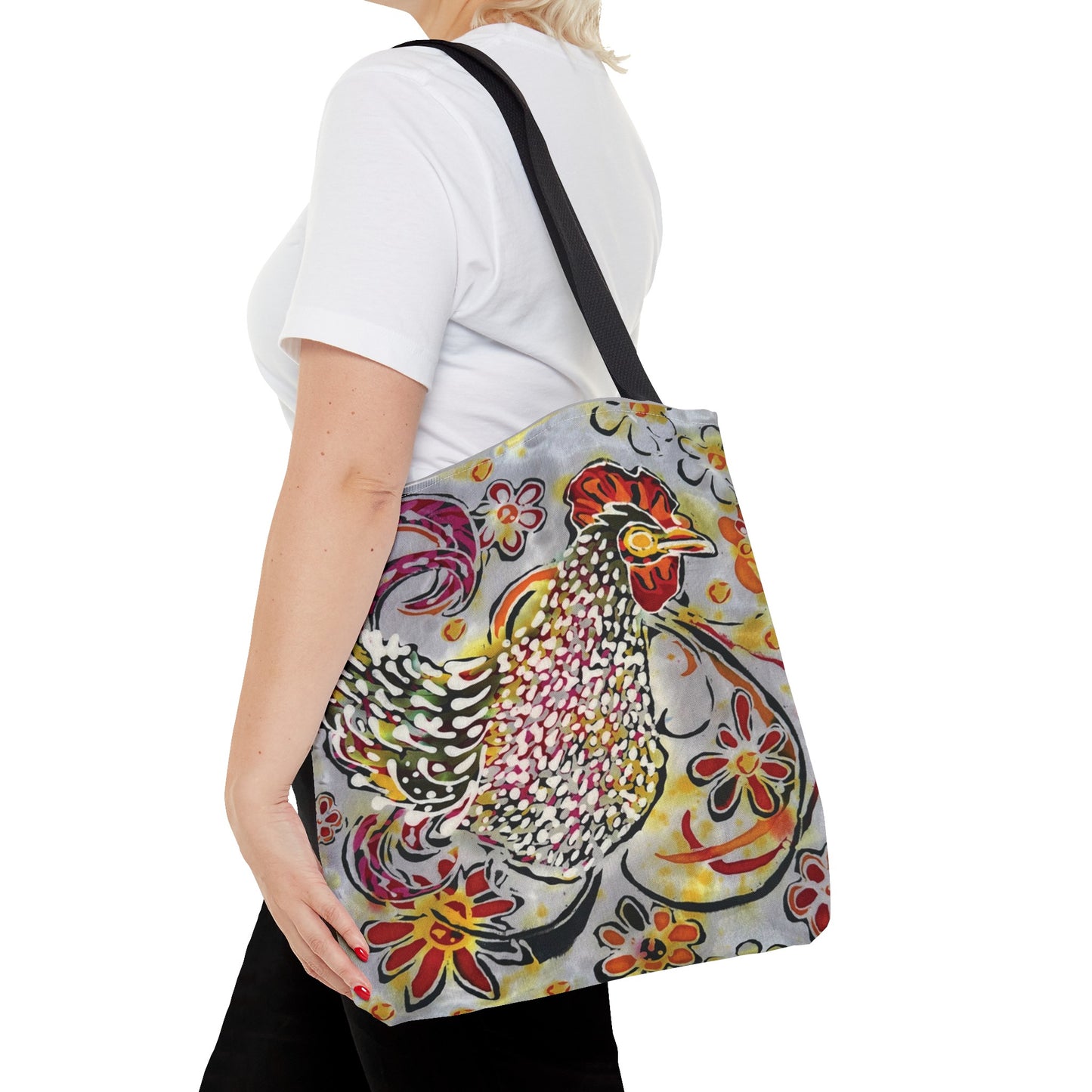 "Chicken with a Swirl" by Brigg Evans Design - Tote Bag (AOP)