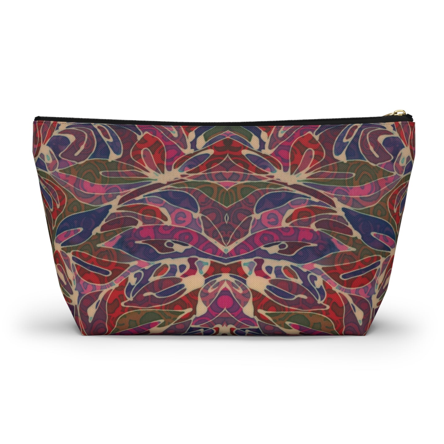 Brigg Evans Batik Design "Magenta Foliage"- Accessory Pouch w T-bottom