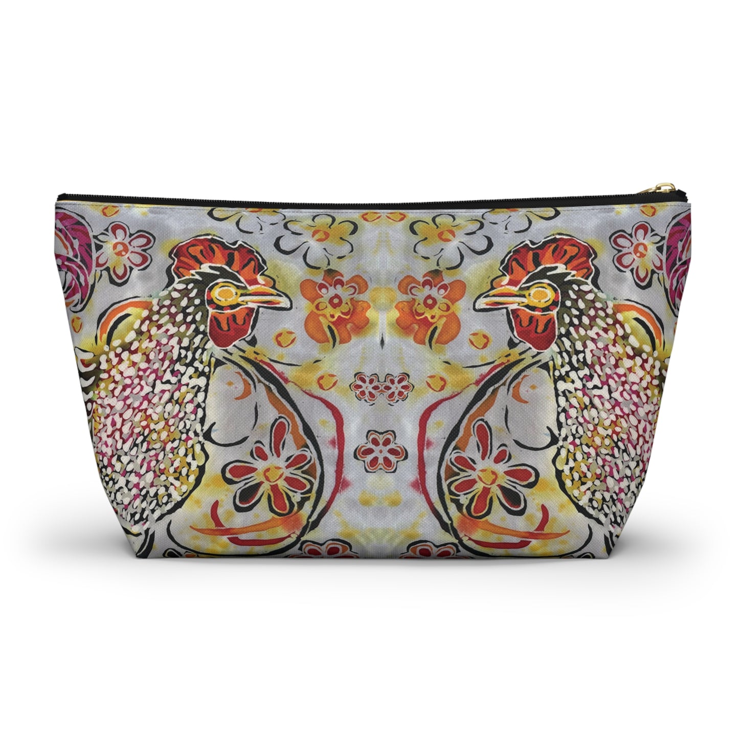 "Rooster with a Swirl" Brigg Evans Batik Design - Accessory Pouch w T-bottom