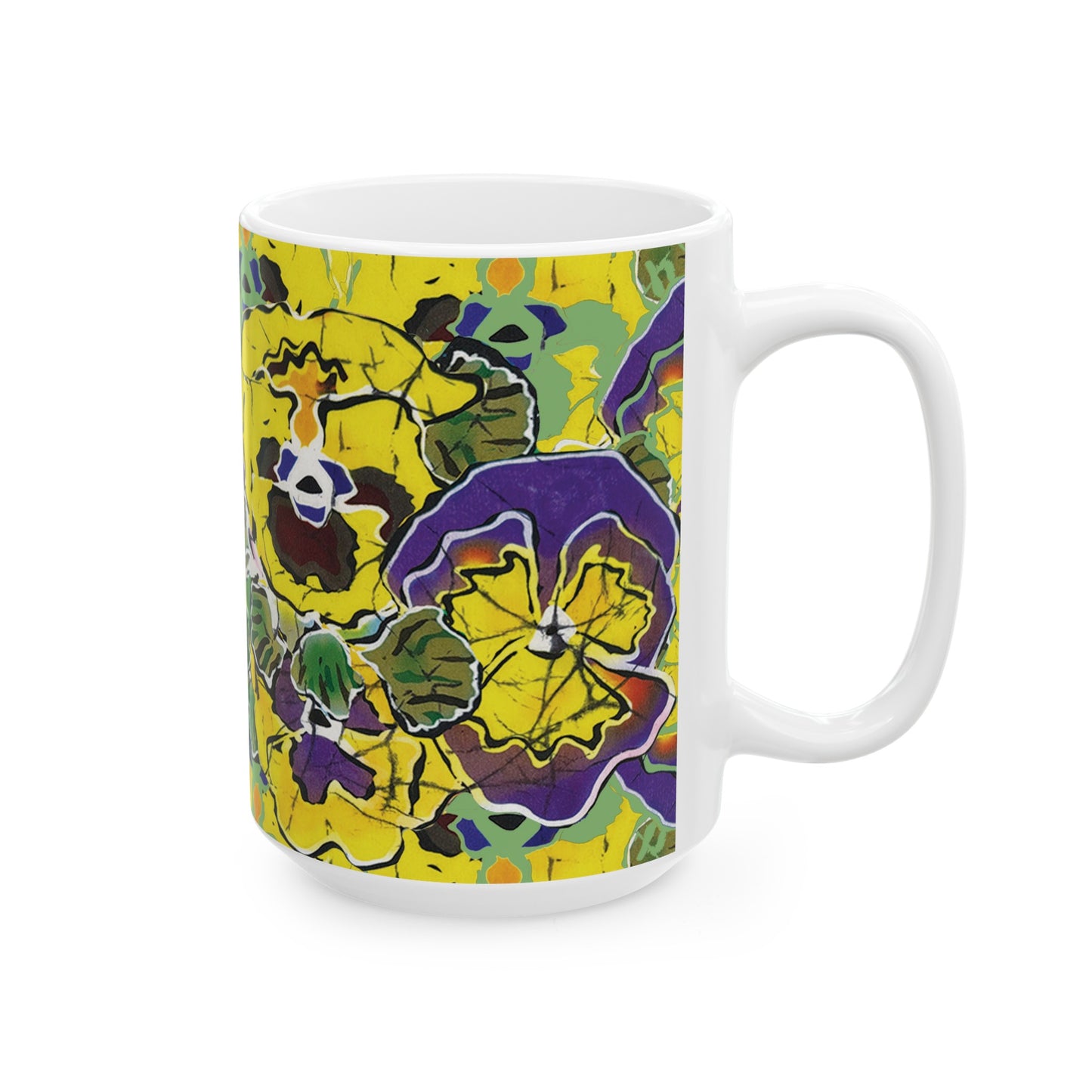Brigg Evans Design "Pansy Patch" Ceramic Mug