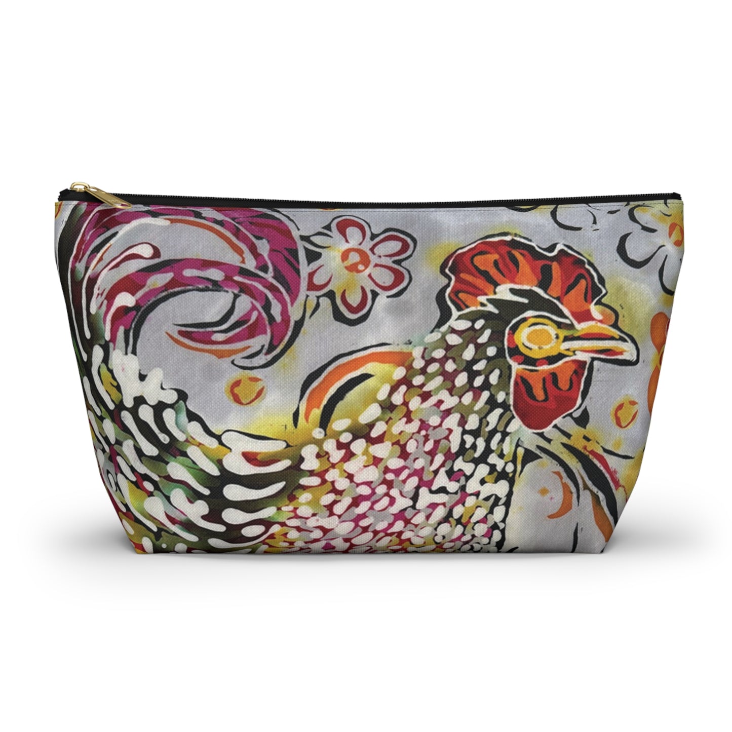 "Rooster with a Swirl" Brigg Evans Batik Design - Accessory Pouch w T-bottom