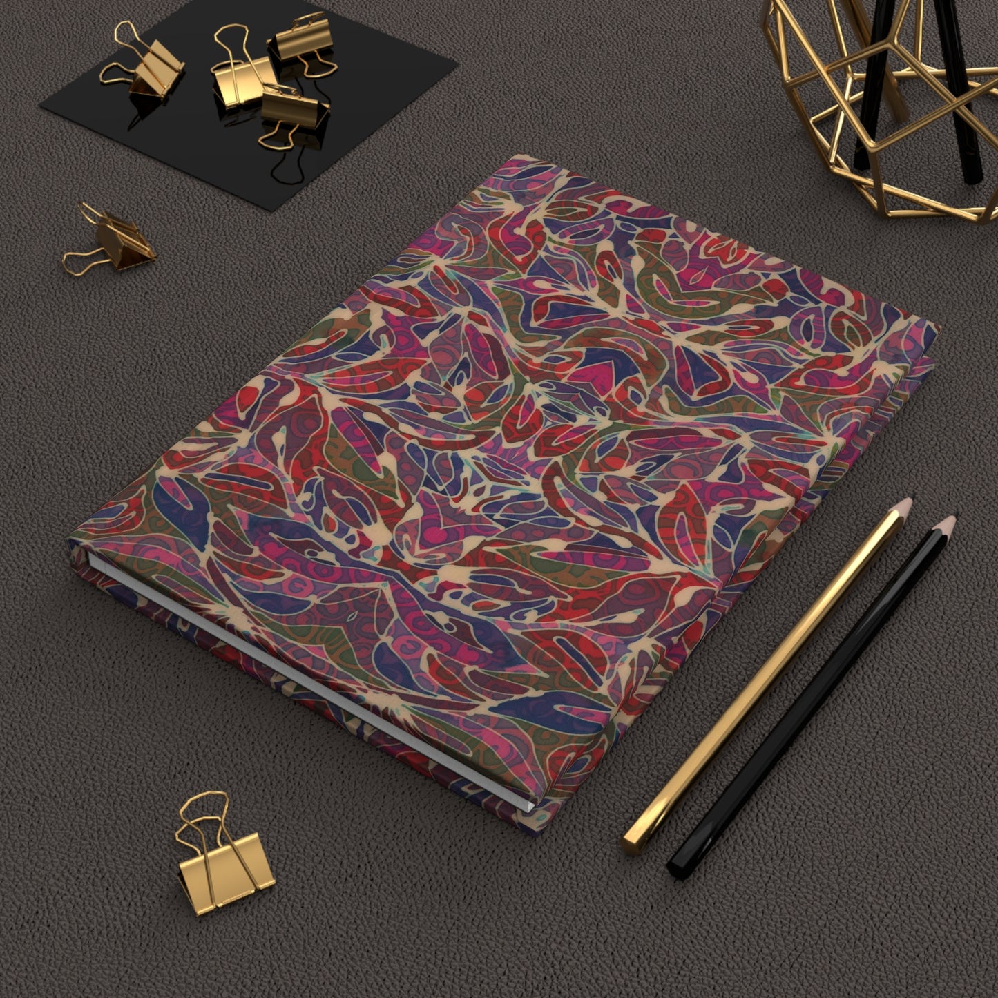 Brigg Evans Design Hardcover Journal Matte - Magenta Foliage