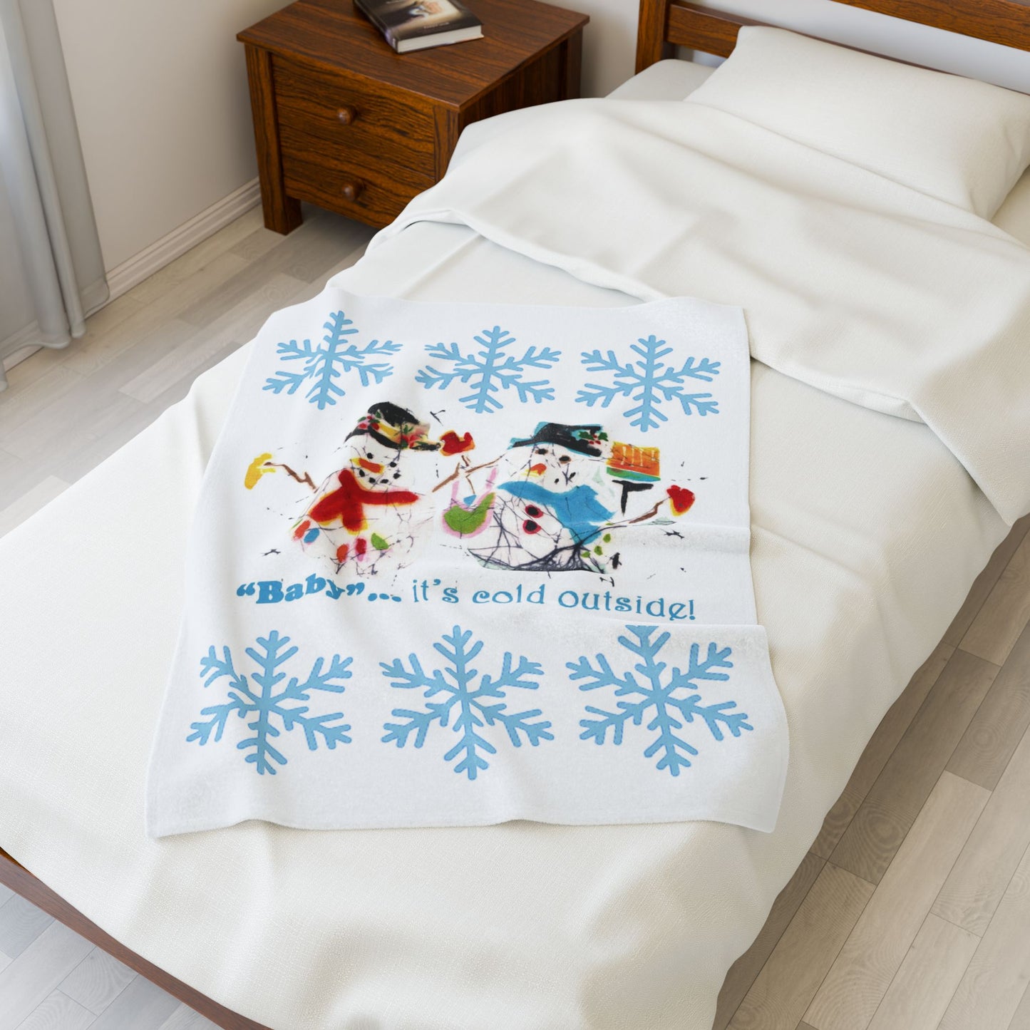 Brigg Evans Design Cuddle Velveteen Plush Blanket_"Baby...It's Cold Outside"