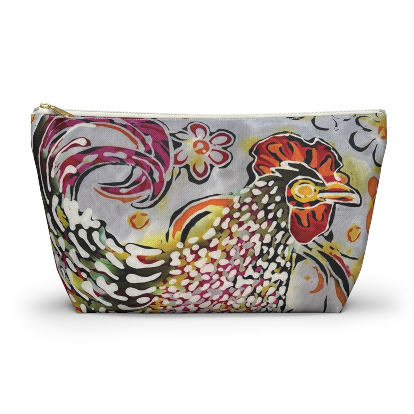 "Rooster with a Swirl" Brigg Evans Batik Design - Accessory Pouch w T-bottom