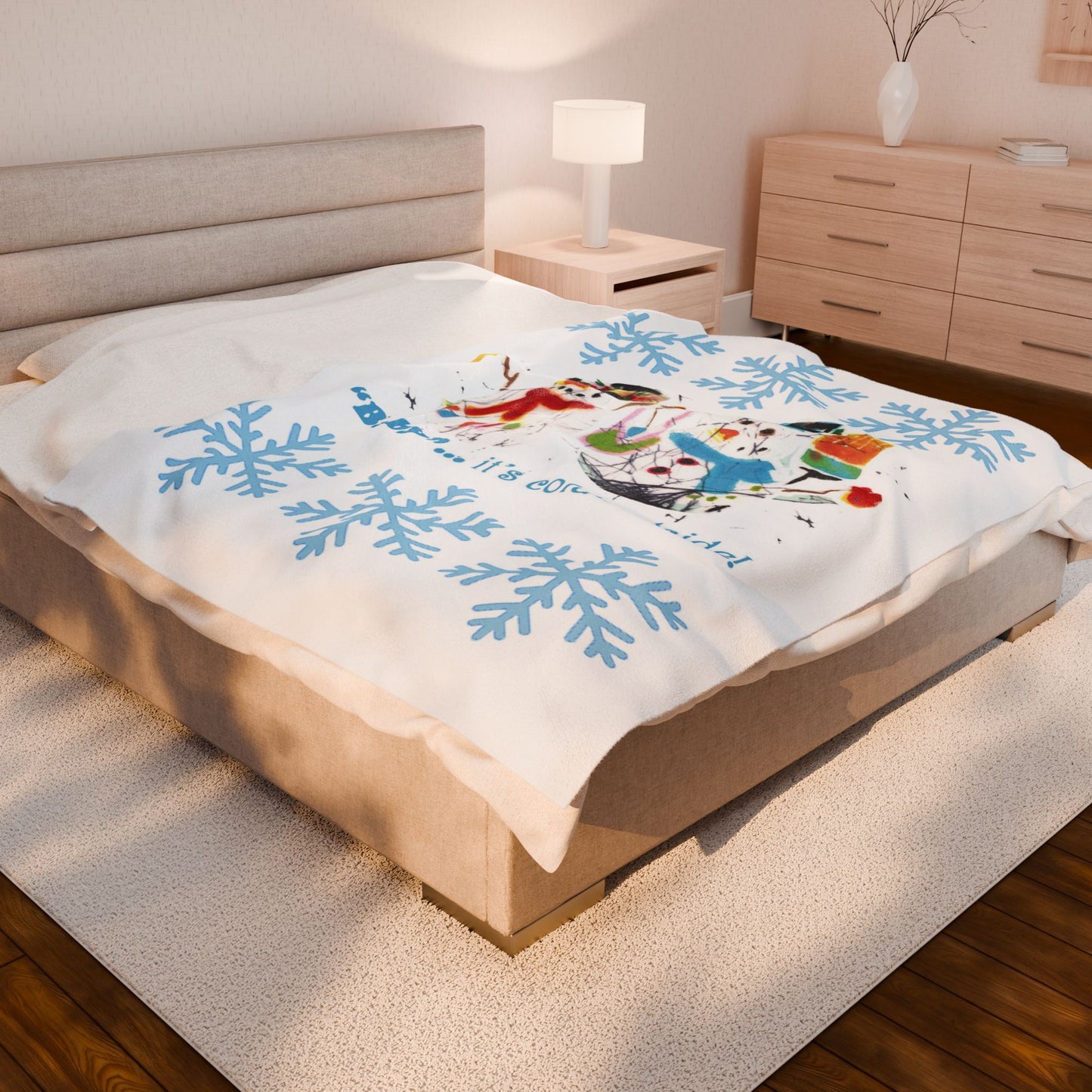 Brigg Evans Design Cuddle Velveteen Plush Blanket_"Baby...It's Cold Outside"