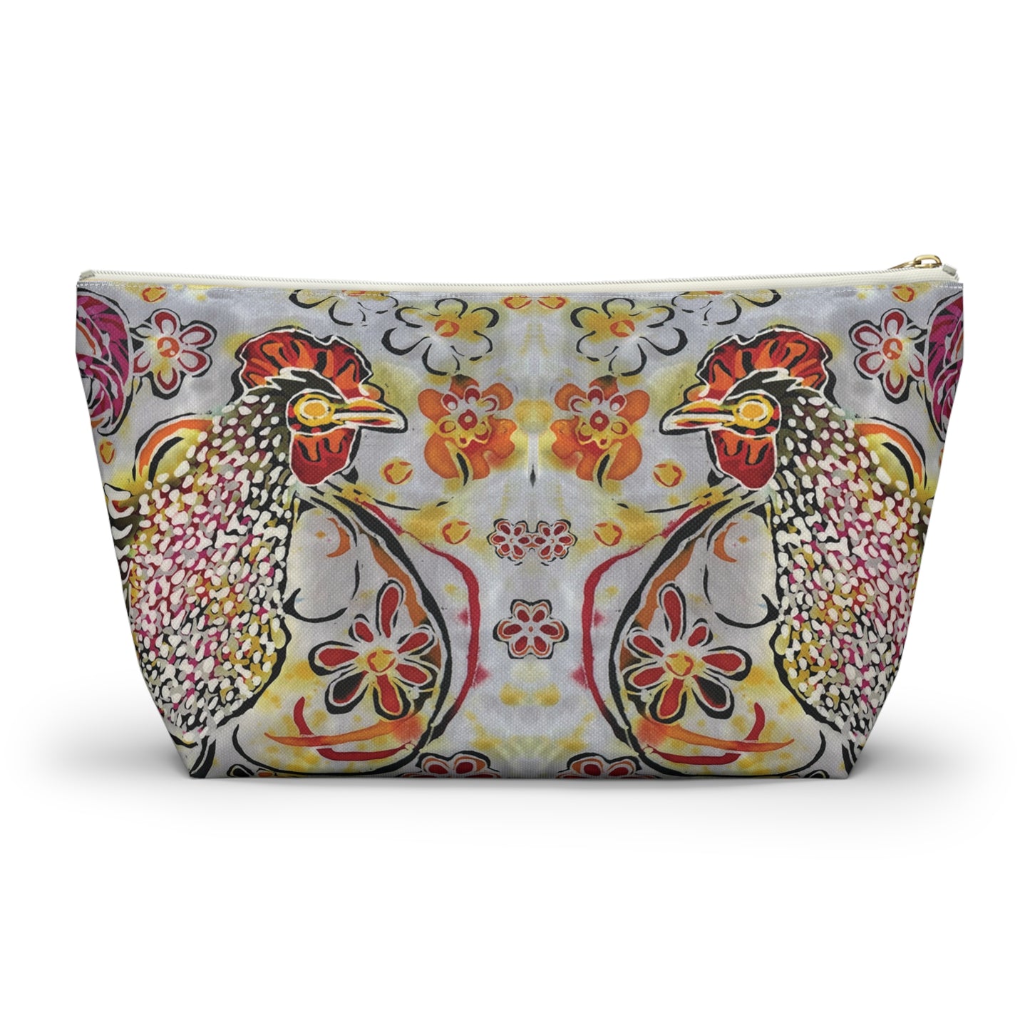 "Rooster with a Swirl" Brigg Evans Batik Design - Accessory Pouch w T-bottom