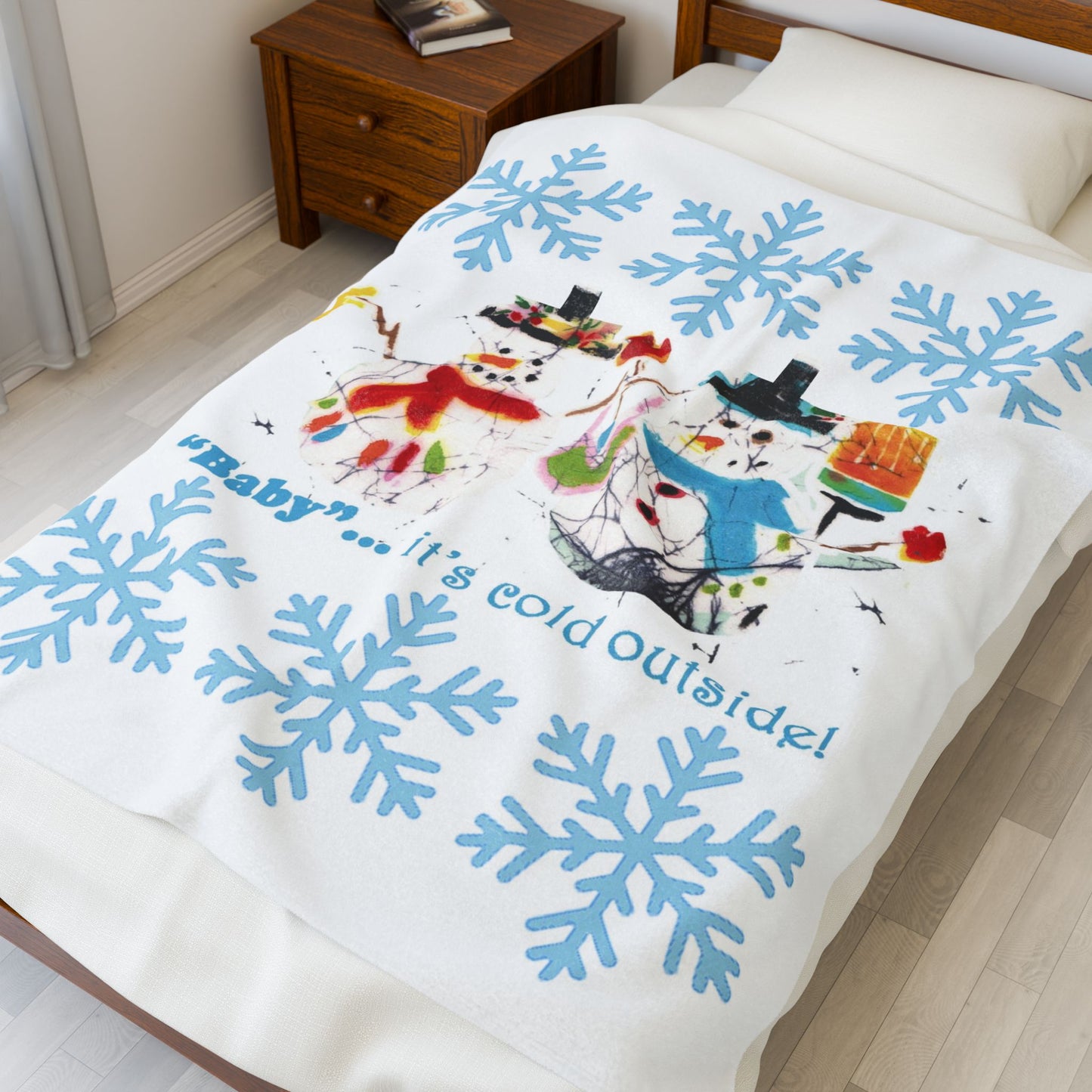 Brigg Evans Design Cuddle Velveteen Plush Blanket_"Baby...It's Cold Outside"
