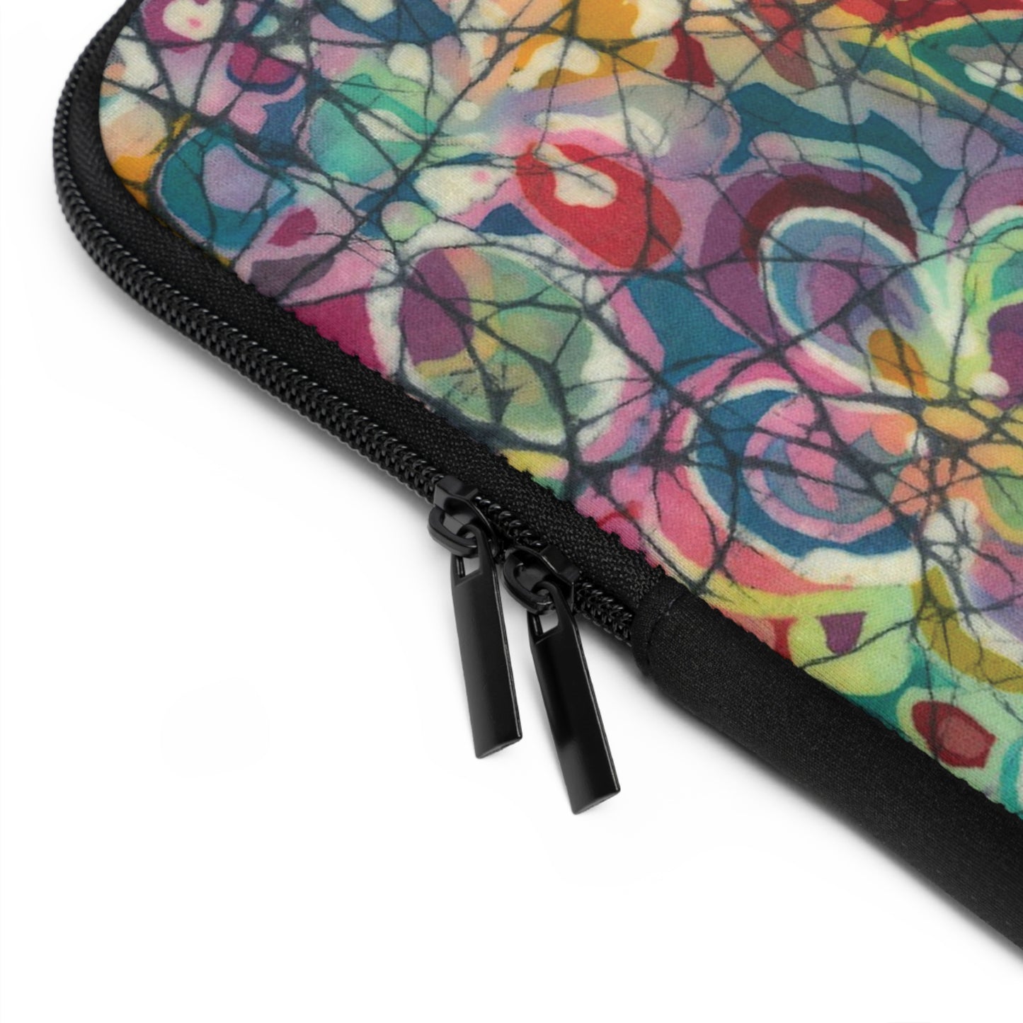 "Art Meets Tech: 13 inch " Serti Batik Laptop Sleeve" - Kaleidoscope