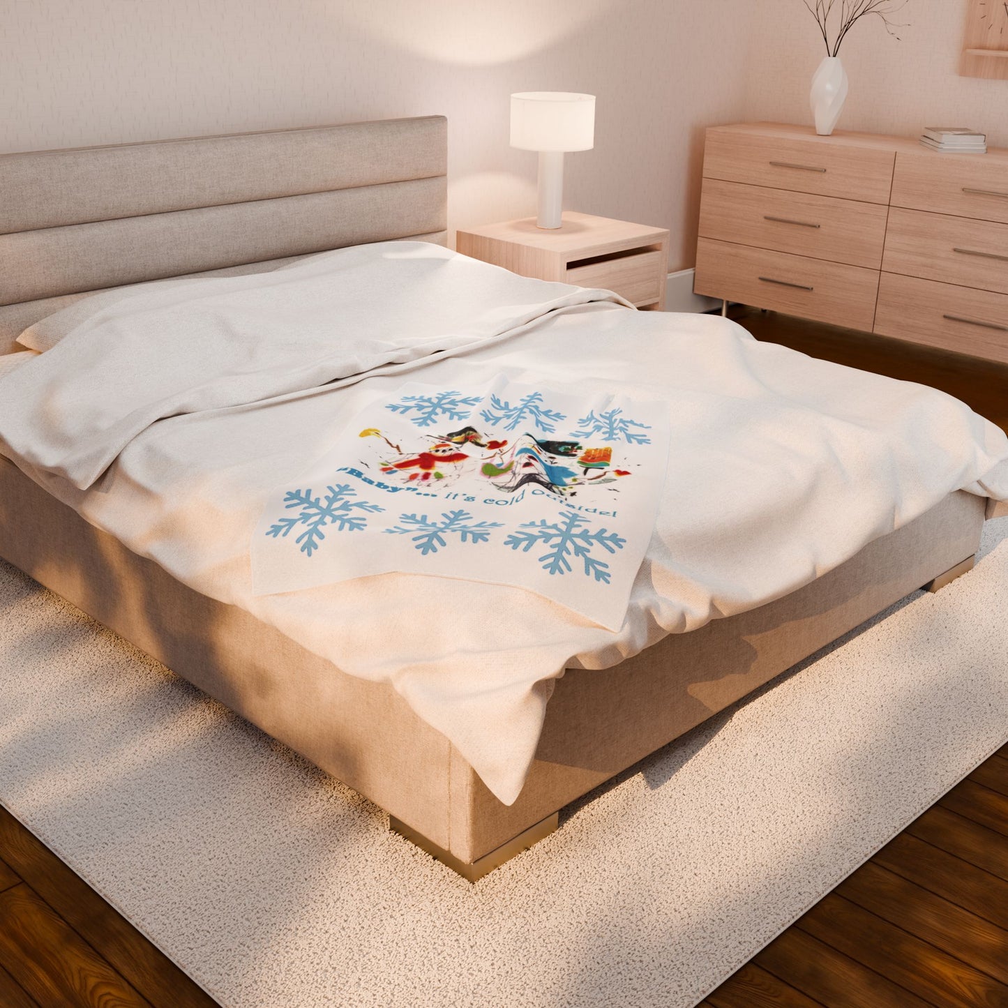 Brigg Evans Design Cuddle Velveteen Plush Blanket_"Baby...It's Cold Outside"