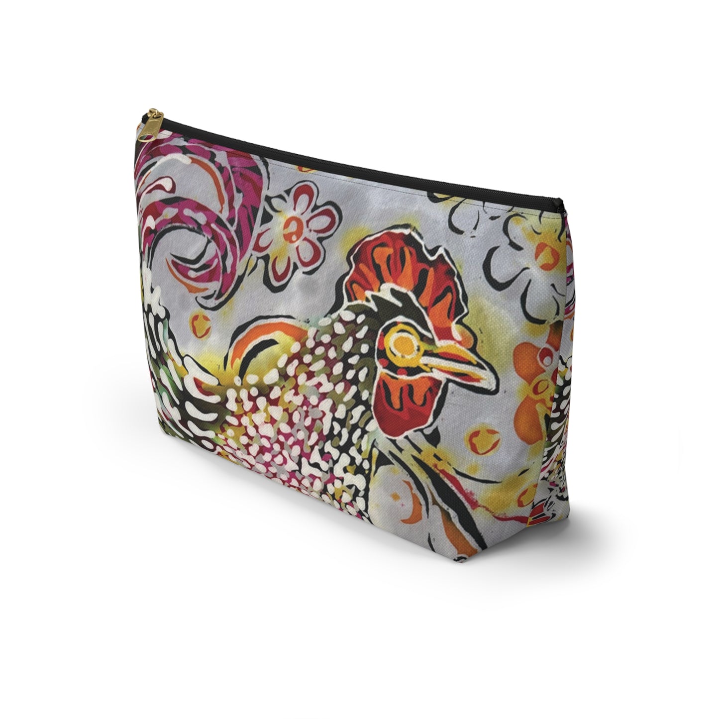 "Rooster with a Swirl" Brigg Evans Batik Design - Accessory Pouch w T-bottom