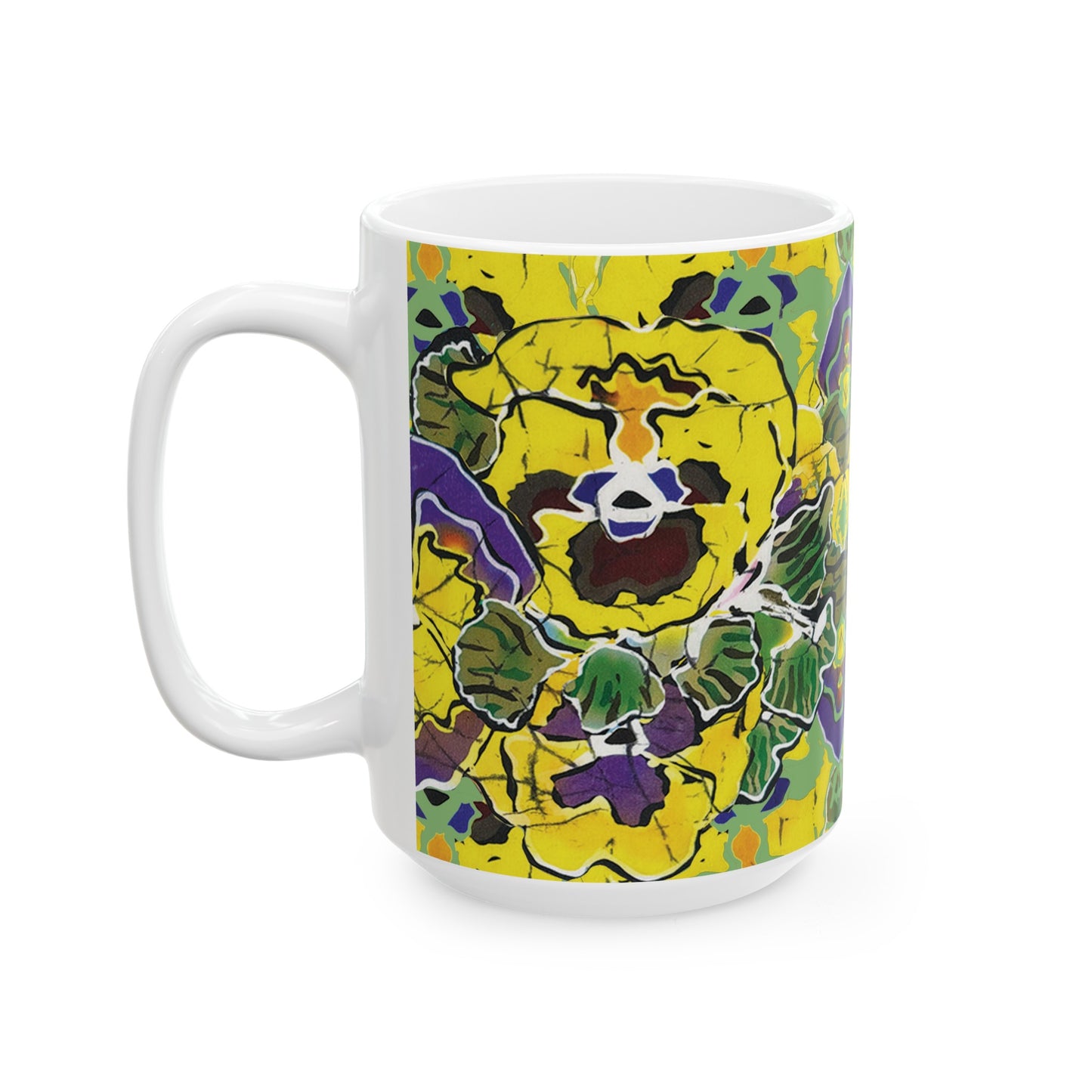 Brigg Evans Design "Pansy Patch" Ceramic Mug