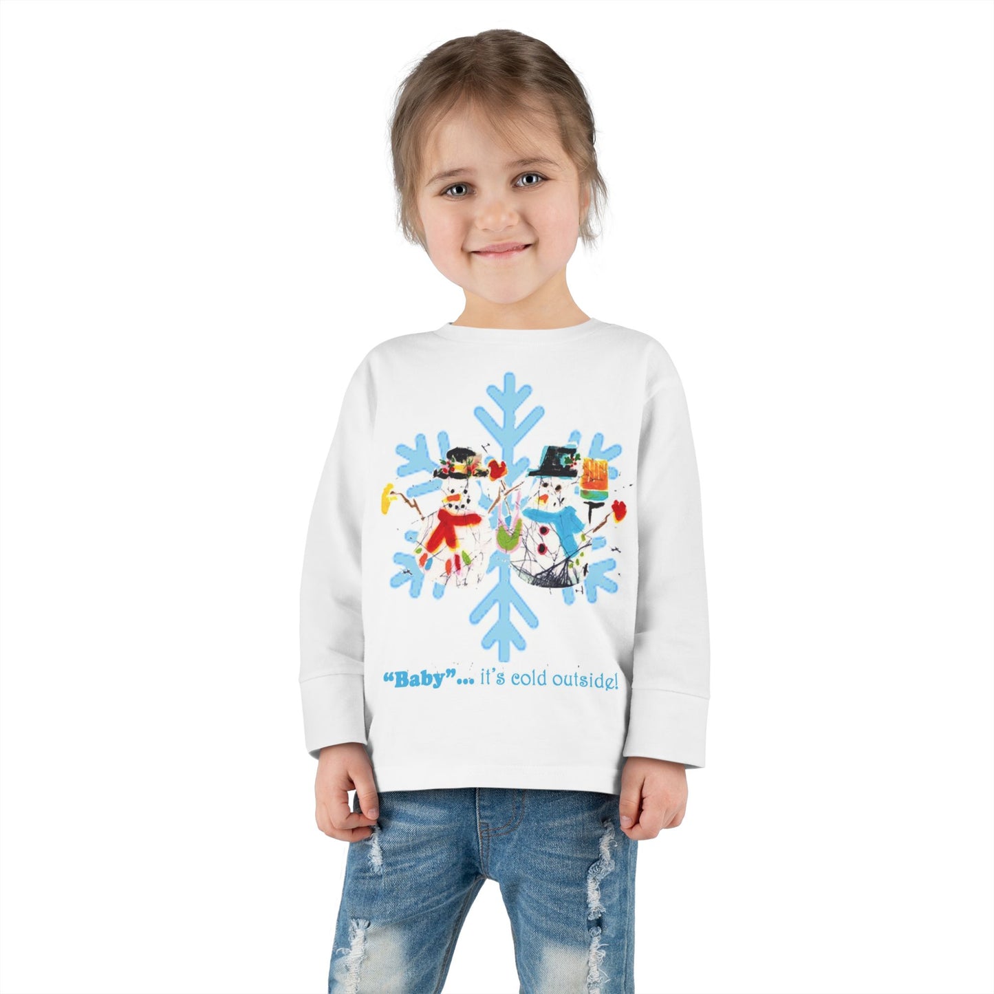 “Baby…It’s Cold Outside Toddler Long Sleeve Tee | Brigg Evans Design Holiday Shirt”
