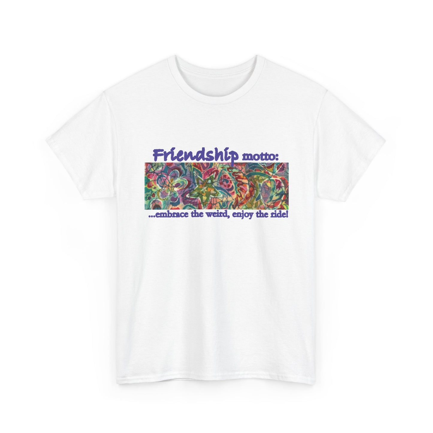 “Friendship Motto Heavyweight Tee | Brigg Evans Design Graphic T-Shirt”