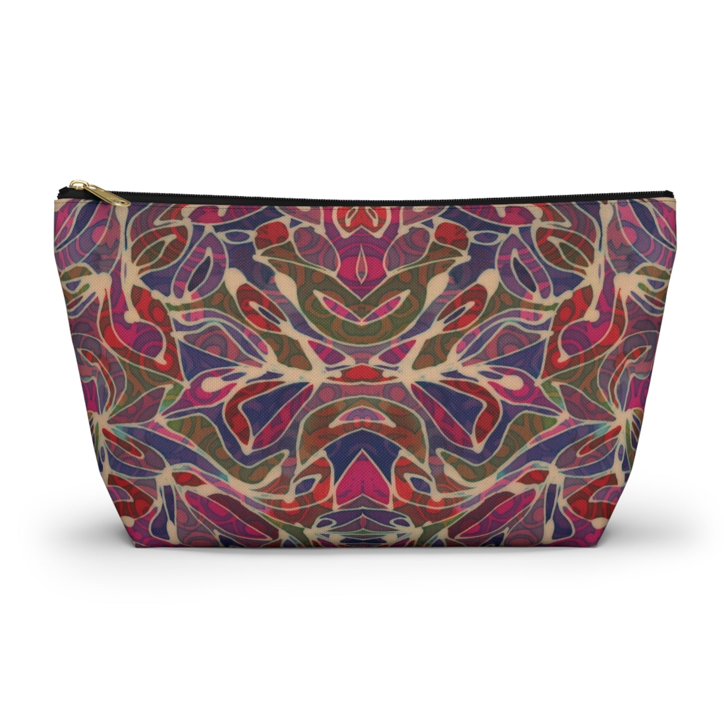 Brigg Evans Batik Design "Magenta Foliage"- Accessory Pouch w T-bottom