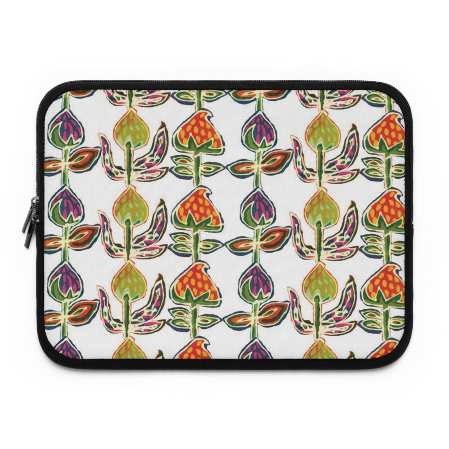 "Art Meets Tech: 13 inch " Serti Batik Laptop Sleeve" - Tulips