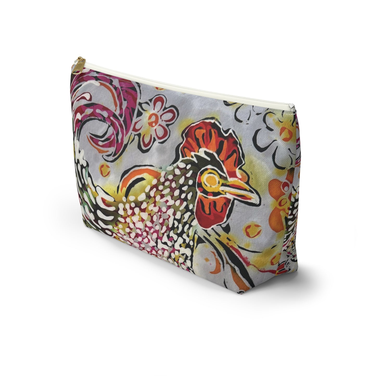"Rooster with a Swirl" Brigg Evans Batik Design - Accessory Pouch w T-bottom