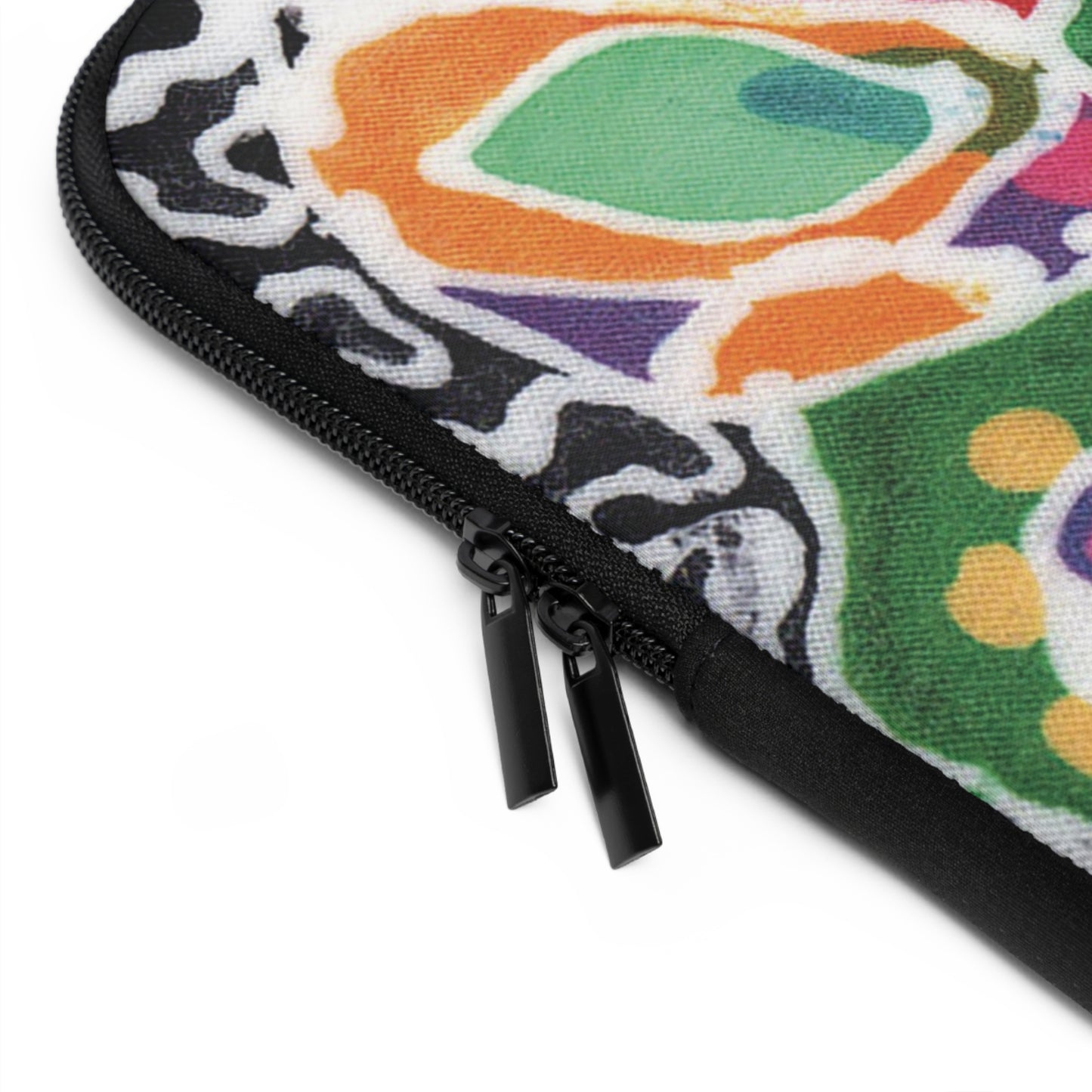 "Art Meets Tech: 13 inch " Serti Batik Laptop Sleeve" - Flower Swirl