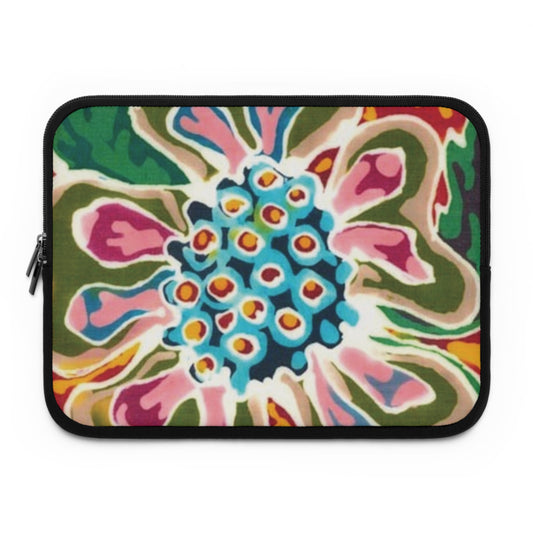 "Art Meets Tech: 13 inch " Serti Batik Laptop Sleeve" - Briggs Flower