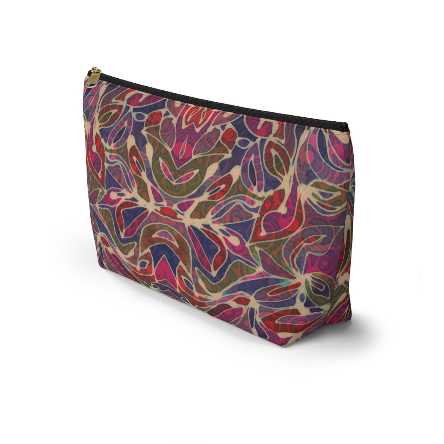 Brigg Evans Batik Design "Magenta Foliage"- Accessory Pouch w T-bottom