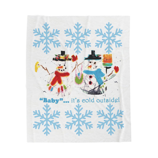 Brigg Evans Design Cuddle Velveteen Plush Blanket_"Baby...It's Cold Outside"