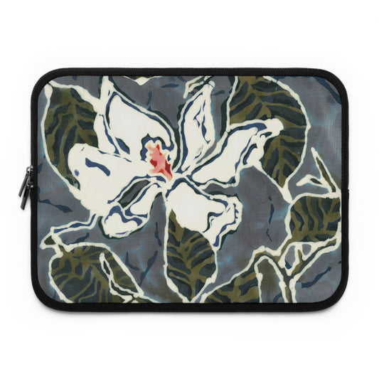 "Art Meets Tech: 13 inch " Serti Batik Laptop Sleeve" - Magnolia