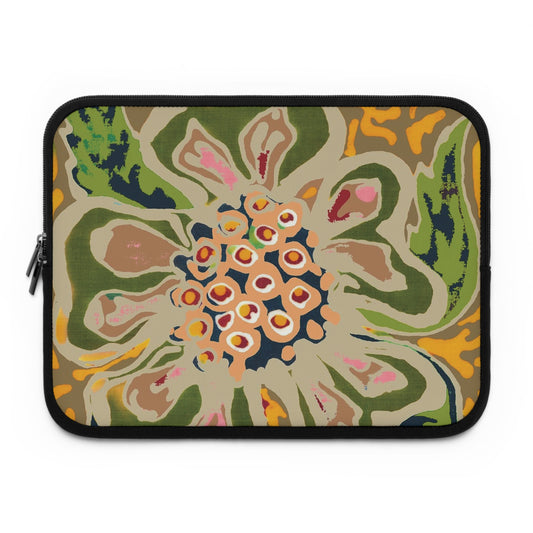 "Art Meets Tech: 13 inch " Serti Batik Laptop Sleeve" - Blossom