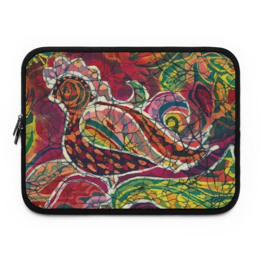 "Art Meets Tech: 13 inch " Serti Batik Laptop Sleeve" - Partridge
