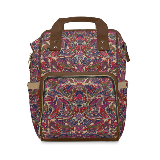 Multifunctional Backpack by Brigg Evans Design - Magenta Foliage