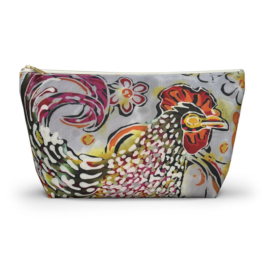 "Chicken with a Swirl" Brigg Evans Batik Design - Accessory Pouch w T-bottom
