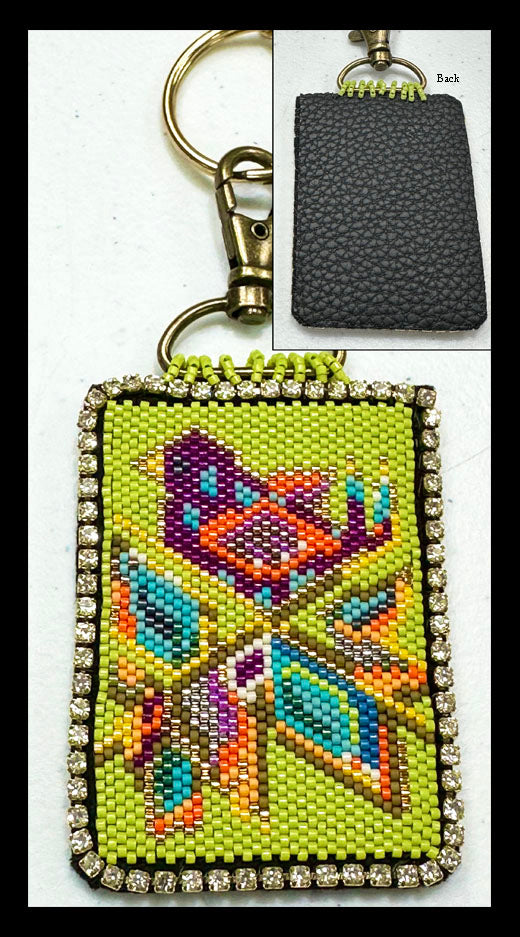 DIY Batik Beaded Peyote Squares and Purse Charms